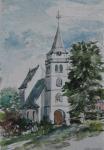 Kerk Slijk-Ewijk,aquarel briefkaart formaat (painting_0032-1)